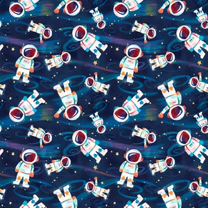 Blank Quilting Blast Off Kids Astronauts Navy Cotton Fabric by The Yard