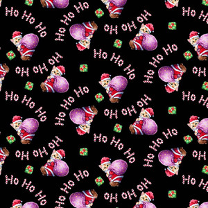 Studio E Furry & Bright Black Kitten w/ Gift Sack Christmas Cotton Fabric By Yd
