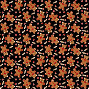 Studio E Furry & Bright Black Gingercat Christmas Cotton Fabric By The Yard