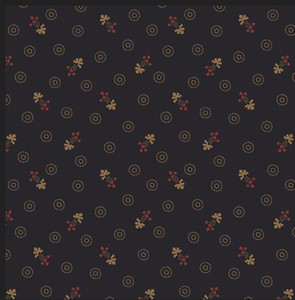 Henry Glass Gratitude & Grace Tassled Hearts Black Cotton Fabric By The Yard