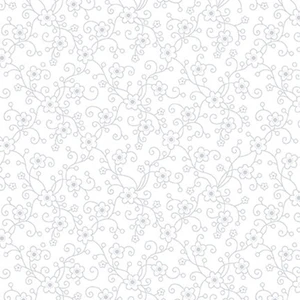 Henry Glass Quilters Flour II Flower Vine Tonal White Cotton Fabric By Yard