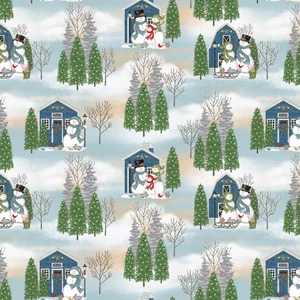 Studio E Snowman's Dream Winter Outing Cotton Fabric By The Yard
