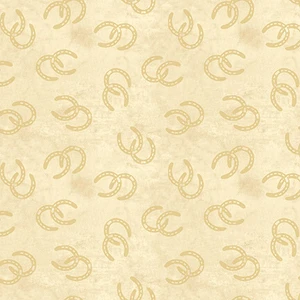 Blank Quilting Western Stock Horseshoes Ivory Cotton Fabric By Yard