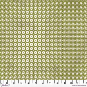 Tim Holtz Christmas Wonderland Leaf Medallion Green Cotton Flannel Fabric By Yd