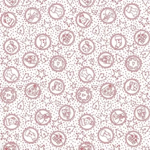 Henry Glass Redwork Christmas Motifs Red Cotton Fabric By The Yard
