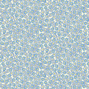 Henry Glass Nana Mae V Spaced Sm Floral Blue Cotton Fabric By The Yard