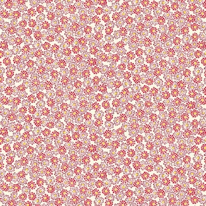 Henry Glass Nana Mae V Spaced Sm Floral Red Cotton Fabric By The Yard