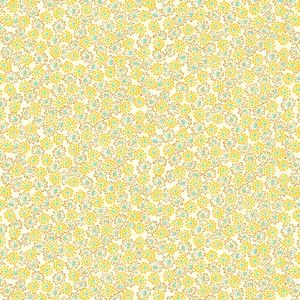 Henry Glass Nana Mae V Spaced Sm Floral Yellow Cotton Fabric By The Yard