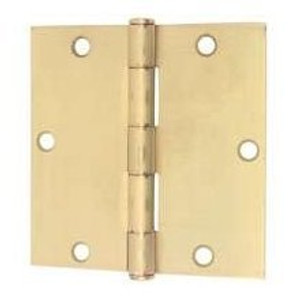 B1320 3" Square Corner Door Hinge Satin Brass