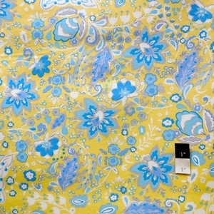 Dena Designs LIDF009 Sunshine Bellflower Yellow Linen Fabric By Yard