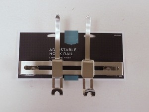085-03-0816  10" 2 Hook Adjustable Coat/Hat Rail Modern Satin Nickel