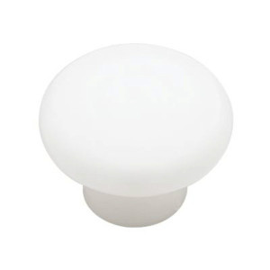 P624AAV-W White Plastic 1 3/8"  Cabinet Drawer Knob