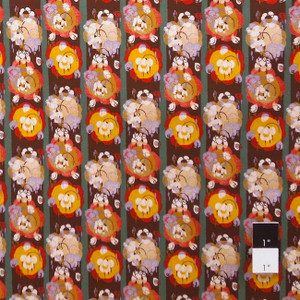 Victoria and Albert PWVA007 Benedictus Flower Stripe Tan Fabric By Yard