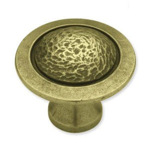 PBF572Y-ABT 1 1/2" Tumbled Antique Brass Rough Smooth Cabinet Drawer Knob