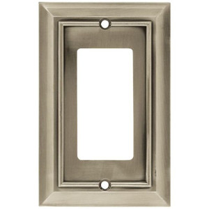 W10244-SN  Satin NIckel Architect Single GFCI Outlet Cover Plate