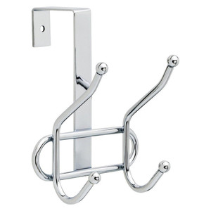 Liberty 085-03-0013 Over The Door 2 Hook Coat Hat  Rail Chrome Liberty 085-03-0013 Over The Door 2 Hook Coat Hat  Rail Chrome