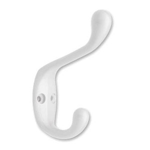 139598 3" Heavy Duty White Coat and Hat Hook