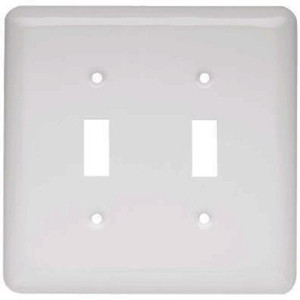 W10246-W Stamped White Double Switch Cover Plate W10246-W Stamped White Double Switch Cover Plate