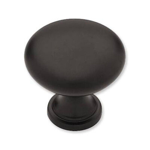 P50154L-FB  1 1/4" Flat Black Round Cabinet Drawer Knob 2 Pack