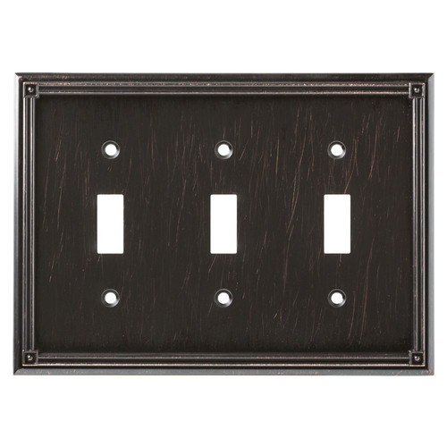 W20195-VBR Ruston Venetian Bronze Triple Switch Cover Plate