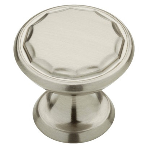 085-03-4005 1 1/4" Satin Nickel Scallop Cabinet Drawer Pull Knob 10 Pack