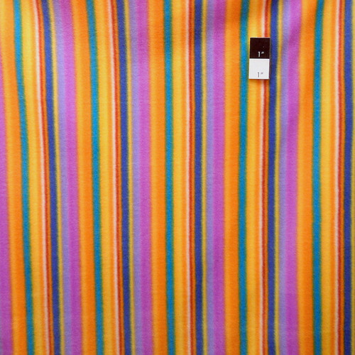 George Mendoza FLGM01 Colors Of The Wind Stripe Orange Fleece By The Yard