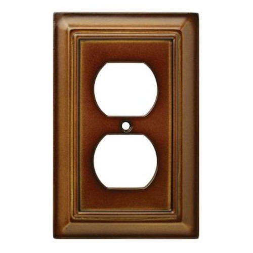 171914 Saddle Brown Architect Single Duplex Outlet Cover Plate