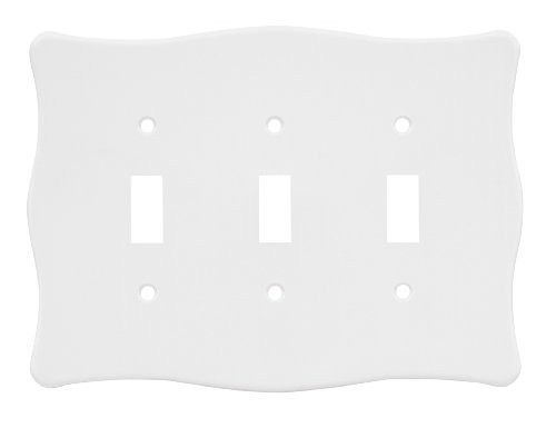 64608 White Nylon Scallop Triple Switch Wall Cover Plate