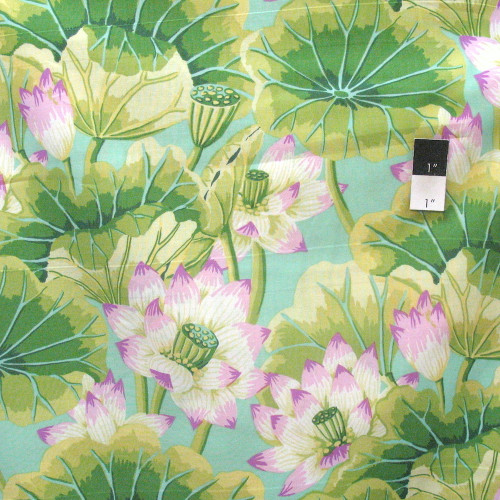 Kaffe Fassett GP93 Lake Blossoms Green Cotton Fabric By The Yard