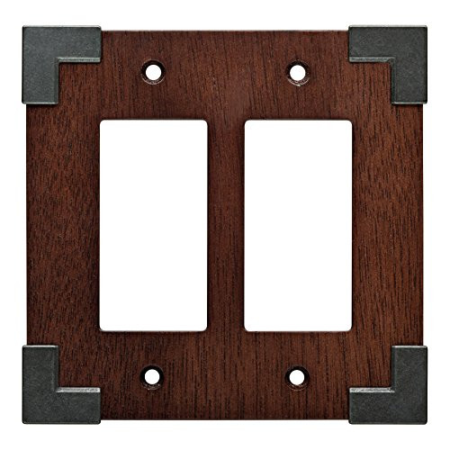 Brainerd W27037-CHS Rowland Double GFCI Cover Plate Charcoal Ebony & Soft Iron