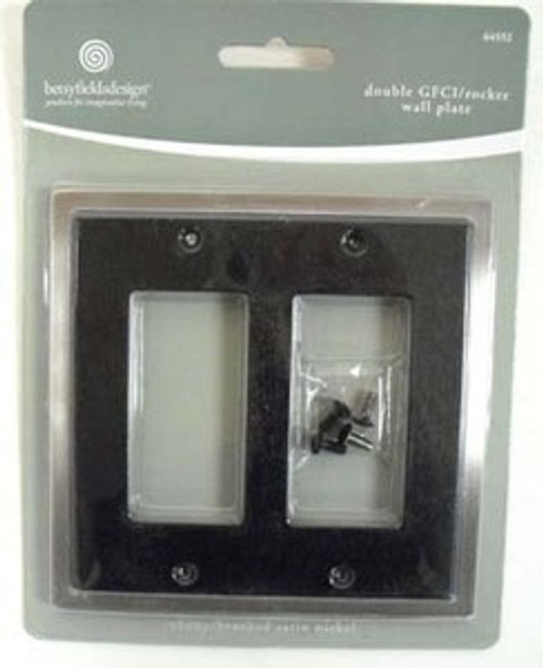 64552 Ceramic Insert Double GFCI Ebony Cover Wall Plate