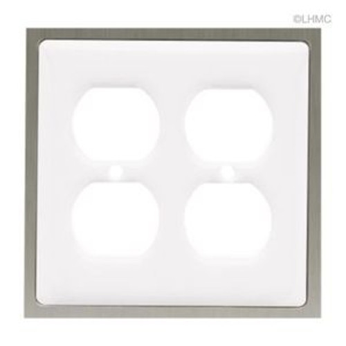 63998 Ceramic Insert White  Double Duplex Cover Plate