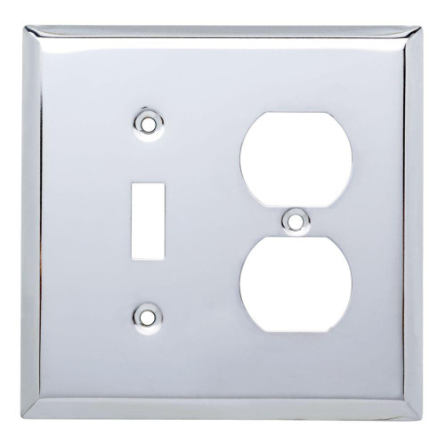 64359 Chrome Stamped Steel Single Switch/Duplex Cover Plate