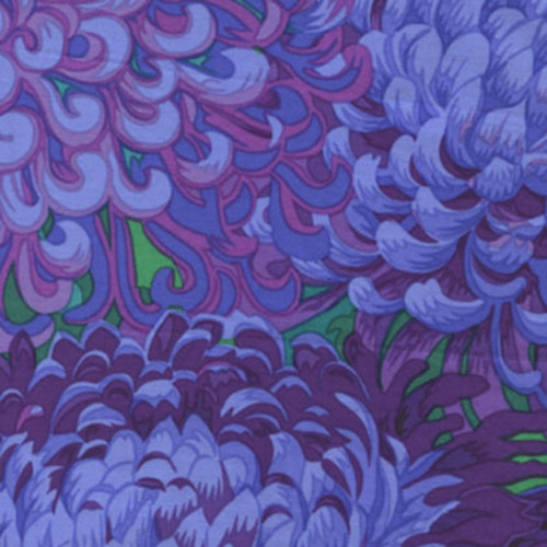 Philip Jacobs PJ41 Japanese Chrysanthe?mum Purple Cotton Quilting Fabric By Yard