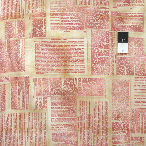 Tim Holtz PWTH008 Foundations Dictionary Red Cotton Fabric By The Yard