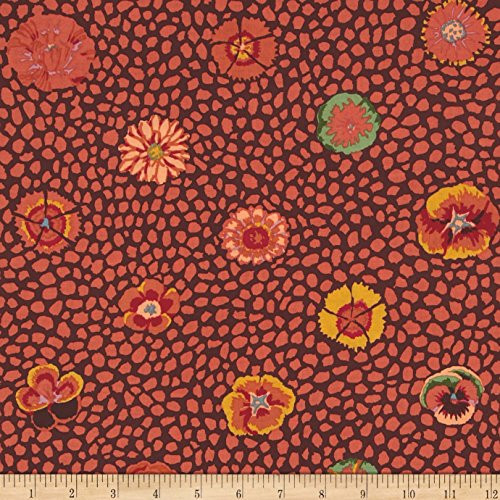 Kaffe Fassett GP59 Guinea Flower Brown Cotton Fabric By The Yard