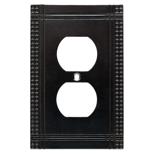 W32742-SI Mission Soft Iron Single Duplex Outlet Cover Plate