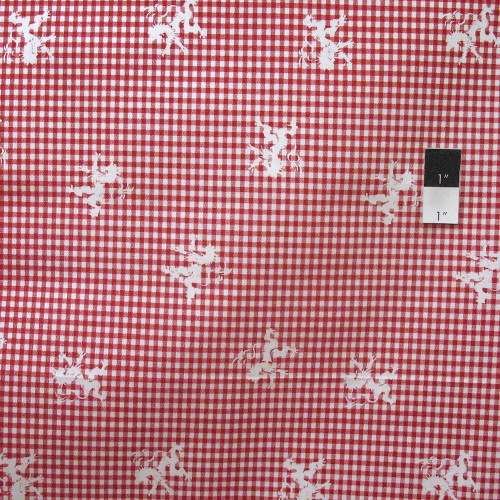 Tex Creative Prints Regal Gingham Red Cotton Fabric By Yard