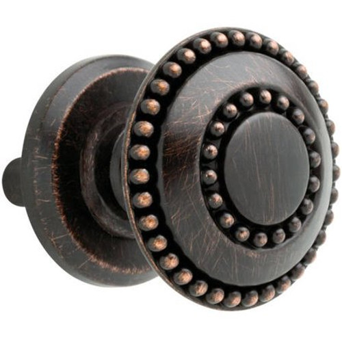 BARDLBK-VBR 1 3/8" Double Beaded Cabinet Drawer Knob w Backplate Venetian Bronze