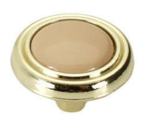 A38162BPAL  1 1/4" Brass/Tan Cabinet Drawer Pull Knob