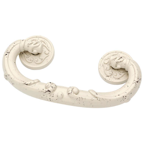 PN1511-254 2 1/2" French Lace Bail Cabinet Drawer Pull Vintage Antique White