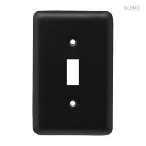 W10245-FB Flat Black Stamped Metal Single Switch Cover Plate