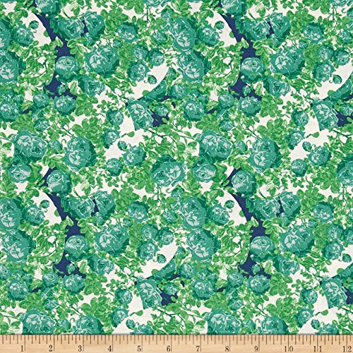 Tina Givens PWTG185 Rosewater Topiary Green Cotton Fabric By Yd