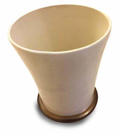 00549 Notra Bath Ceramic Wastebasket Ivory & Venetian Bronze Finish