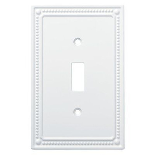 Franklin Brass W35058V-PW Pure White Beaded Single Switch Wall Plate Cover