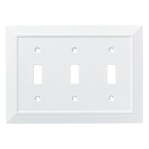 Franklin Brass W35249-PW Pure White Wood Architect Triple Switch Cover Plate