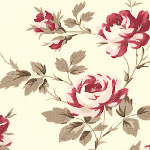 Tanya Whelan SATW059 Petal Scattered Roses Ivory Sateen Home Decor Fabric By Yd