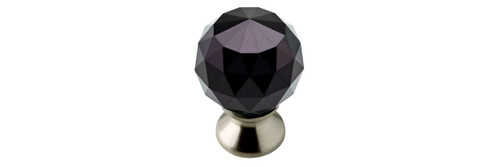 085-03-3123 1 3/16" Black Faceted Glass & Satin NIckel Drawer Knob 2 Pack