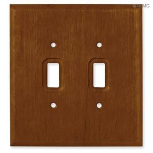126427 Dark Oak Wood Double Switch Plate Cover