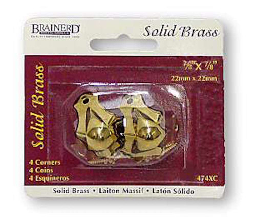 Brainerd 474XC 7/8" x 7/8" Corner Protectors Solid Brass 4 Pack